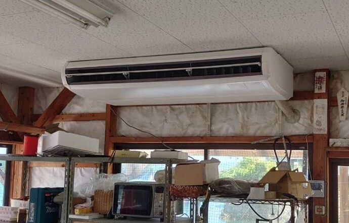 天吊形 エアコン工事